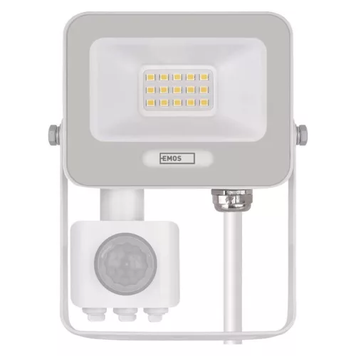 EMOS ZS2314W, LED reflektor GLARO PIR 10 W, fehér, IP54, 1000 lm, természetes fehér
