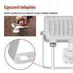EMOS ZS2314W, LED reflektor GLARO PIR 10 W, fehér, IP54, 1000 lm, természetes fehér