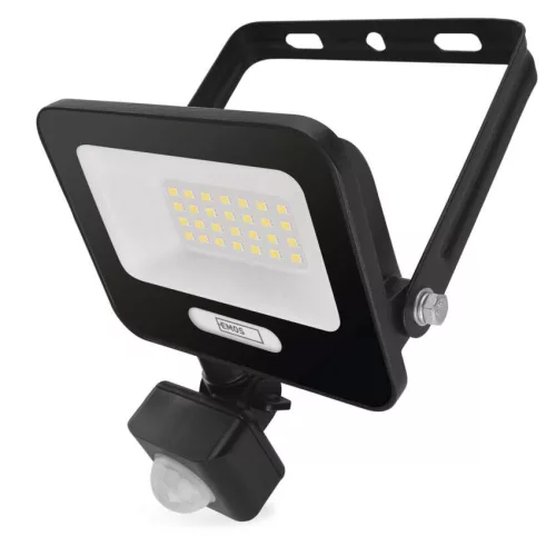 EMOS ZS2324B, LED reflektor GLARO PIR 20 W, fekete, IP54, 2000 lm, természetes fehér