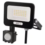 EMOS ZS2324B, LED reflektor GLARO PIR 20 W, fekete, IP54, 2000 lm, természetes fehér