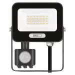 EMOS ZS2324B, LED reflektor GLARO PIR 20 W, fekete, IP54, 2000 lm, természetes fehér