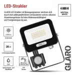 EMOS ZS2324B, LED reflektor GLARO PIR 20 W, fekete, IP54, 2000 lm, természetes fehér