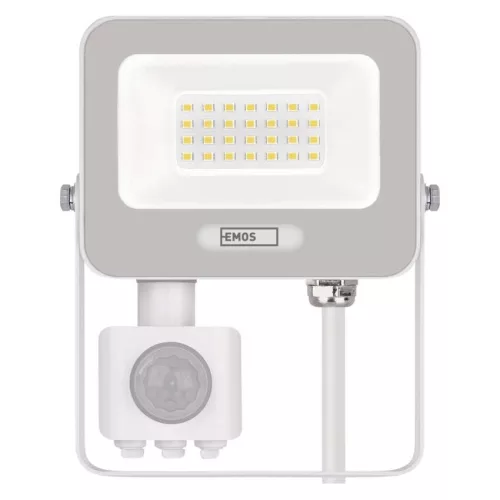 EMOS ZS2324W, LED reflektor GLARO PIR 20 W, fehér, IP54, 2000 lm, természetes fehér