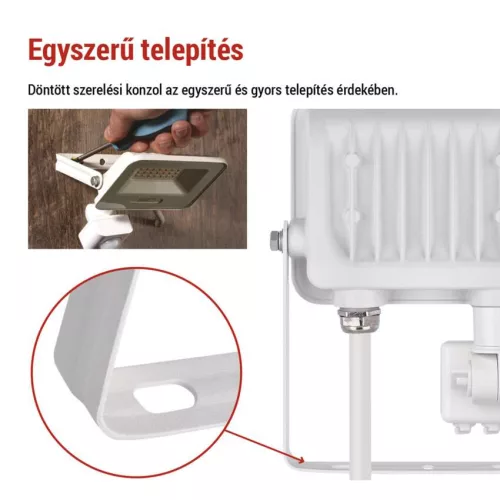 EMOS ZS2324W, LED reflektor GLARO PIR 20 W, fehér, IP54, 2000 lm, természetes fehér