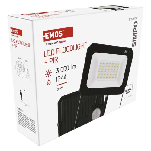 EMOS ZS2333, LED reflektor SIMPO PIR 30 W természetes fehér