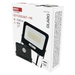 EMOS ZS2334B, LED reflektor GLARO PIR 30 W, fekete, IP54, 3000 lm, természetes fehér