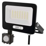 EMOS ZS2334B, LED reflektor GLARO PIR 30 W, fekete, IP54, 3000 lm, természetes fehér