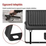 EMOS ZS2334B, LED reflektor GLARO PIR 30 W, fekete, IP54, 3000 lm, természetes fehér