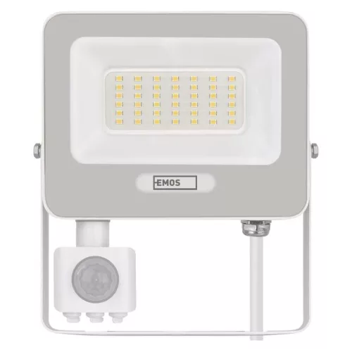 EMOS ZS2334W, LED reflektor GLARO PIR 30 W, fehér, IP54, 3000 lm, természetes fehér