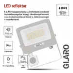 EMOS ZS2334W, LED reflektor GLARO PIR 30 W, fehér, IP54, 3000 lm, természetes fehér