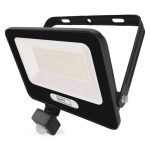 EMOS ZS2344B, LED reflektor GLARO PIR 50 W, fekete, IP54, 5000 lm, természetes fehér