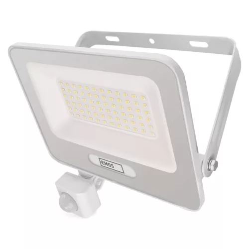EMOS ZS2344W, LED reflektor GLARO PIR 50 W, fehér, IP54, 5000 lm, természetes fehér