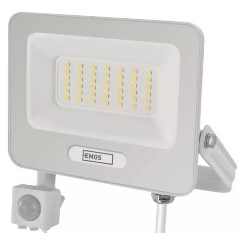 EMOS ZS2344W, LED reflektor GLARO PIR 50 W, fehér, IP54, 5000 lm, természetes fehér
