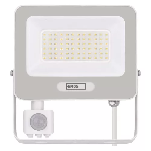 EMOS ZS2344W, LED reflektor GLARO PIR 50 W, fehér, IP54, 5000 lm, természetes fehér