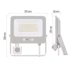 EMOS ZS2344W, LED reflektor GLARO PIR 50 W, fehér, IP54, 5000 lm, természetes fehér