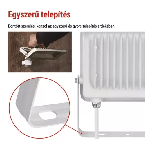 EMOS ZS2344W, LED reflektor GLARO PIR 50 W, fehér, IP54, 5000 lm, természetes fehér