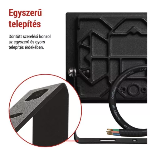 EMOS ZS2522, LED-es reflektor TAMBO, 20 W, 2000 lm, IP65, fekete