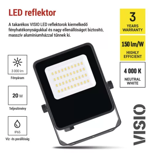 EMOS ZS2523, VISIO LED reflektor 20W természetes fehér