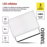 EMOS ZS2532, LED-es reflektor TAMBO, 30 W, 3000 lm, IP65, fekete