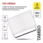 EMOS ZS2542, LED-es reflektor TAMBO, 50 W, 5000 lm, IP65, fekete