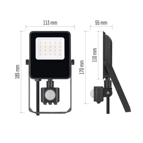 EMOS ZS2913, EMOS VISIO LED reflektor 10W mozgásérzékelővel IP54 term. fehér