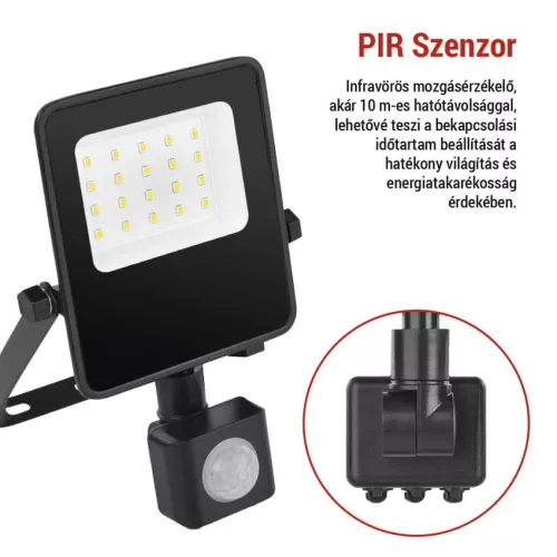 EMOS ZS2913, EMOS VISIO LED reflektor 10W mozgásérzékelővel IP54 term. fehér