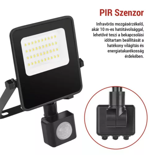 EMOS ZS2923, EMOS VISIO LED reflektor 20 W mozgásérzékelővel IP54 term. fehér