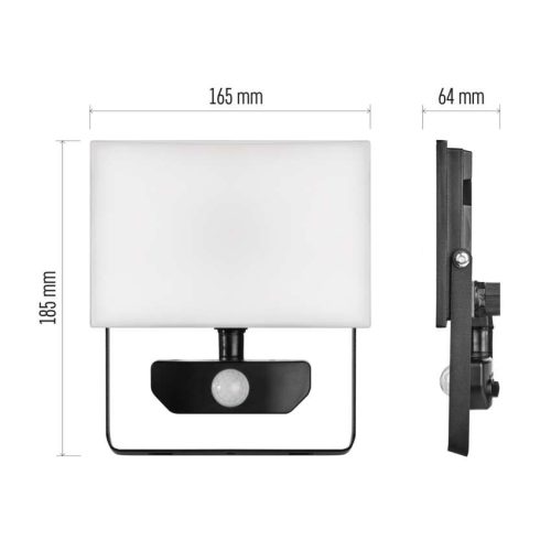 EMOS ZS2932, LED-es reflektor TAMBO mozgásérzékelővel, 30 W, 3000 lm, fekete