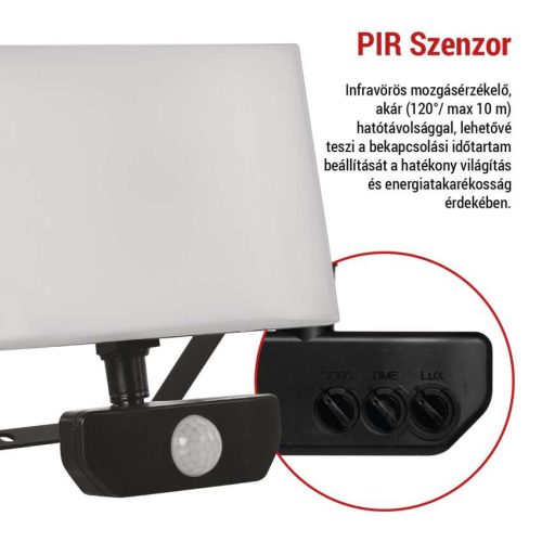 EMOS ZS2932, LED-es reflektor TAMBO mozgásérzékelővel, 30 W, 3000 lm, fekete