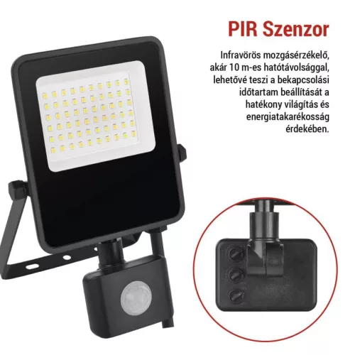 EMOS ZS2933, EMOS VISIO LED reflektor 30 W mozgásérzékelővel IP54 term. fehér