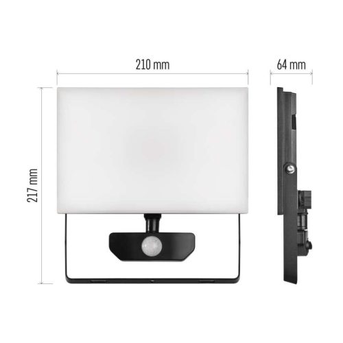 EMOS ZS2942, LED-es reflektor TAMBO mozgásérzékelővel, 50 W, 5000 lm, fekete