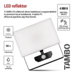 EMOS ZS2942, LED-es reflektor TAMBO mozgásérzékelővel, 50 W, 5000 lm, fekete