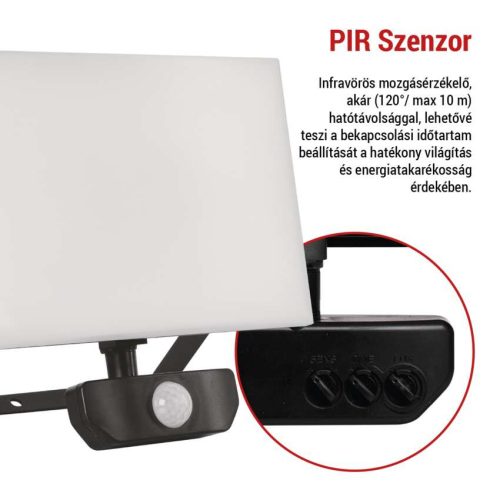 EMOS ZS2942, LED-es reflektor TAMBO mozgásérzékelővel, 50 W, 5000 lm, fekete