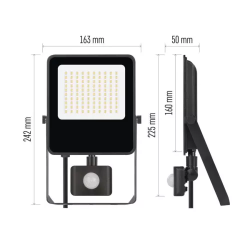 EMOS ZS2943, EMOS VISIO LED reflektor 50 W mozgásérzékelővel IP54 term. fehér