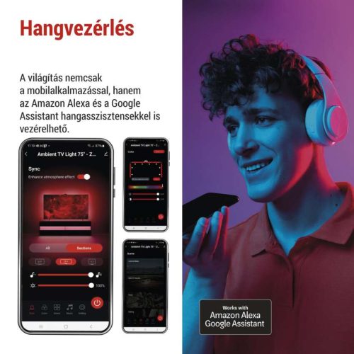 EMOS ZTV75, GoSmart Ambient LED RGB világítás TV-hez 75“ (189 cm)