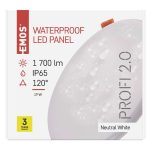 EMOS ZV1152, LED panel VIXXObeépíthető 19W 1700lm IP65 természetes fehér