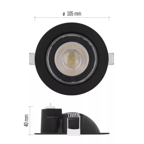EMOS ZV1161, LED reflektor GERI fekete, kerek, 6,5W CCT