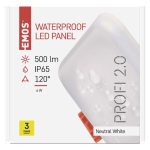 EMOS ZV2112, LED panel VIXXO beépíthető 6W 500lm IP65 term. fehér