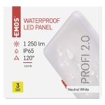 EMOS ZV2142, LED panel VIXXO beépíthető 13.5W 1250lm IP65 természetes fehér