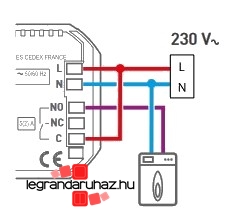 Legrand Smarther2 okos termosztát bekötési módok 02