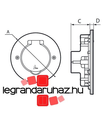 Legrand 089701 padlódoboz méretei