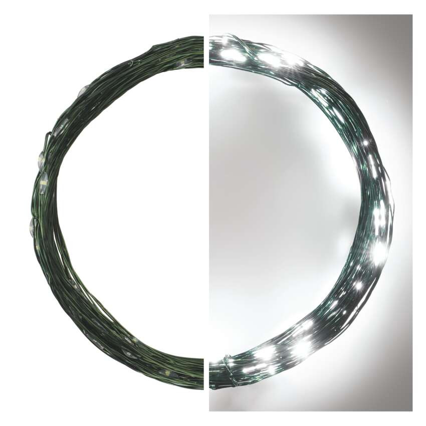 EMOS D3AC04, LED karácsonyi nano fényfüzér, zöld, 7,5 m, kültéri és beltéri, hideg fehér, időzítő – 7. kép