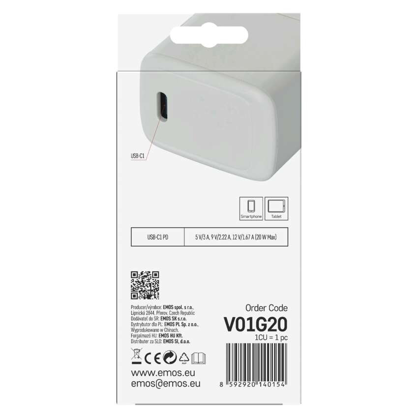 EMOS V01G20, EMOS Univerzális USB töltő GaN PD 20 W max. – 9. kép