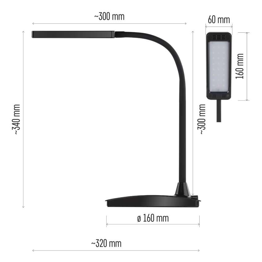 EMOS Z7599B, Eddy LED asztali lámpa, fekete – 2. kép