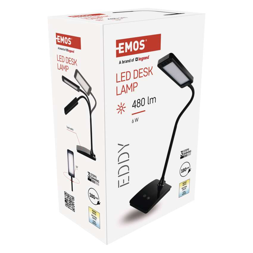 EMOS Z7599B, Eddy LED asztali lámpa, fekete – 9. kép