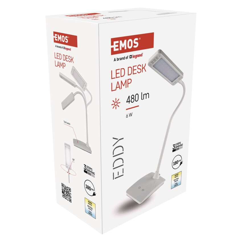 EMOS Z7599W, Eddy LED asztali lámpa, fehér – 9. kép