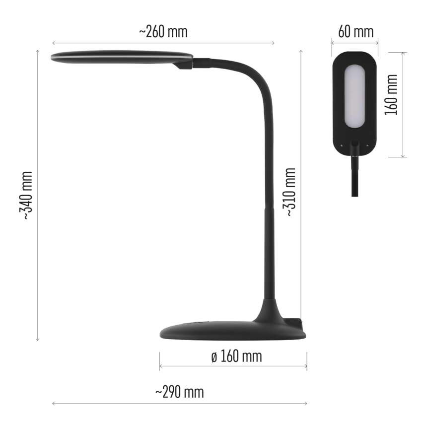 EMOS Z7602B, Stella LED asztali lámpa, fekete – 2. kép