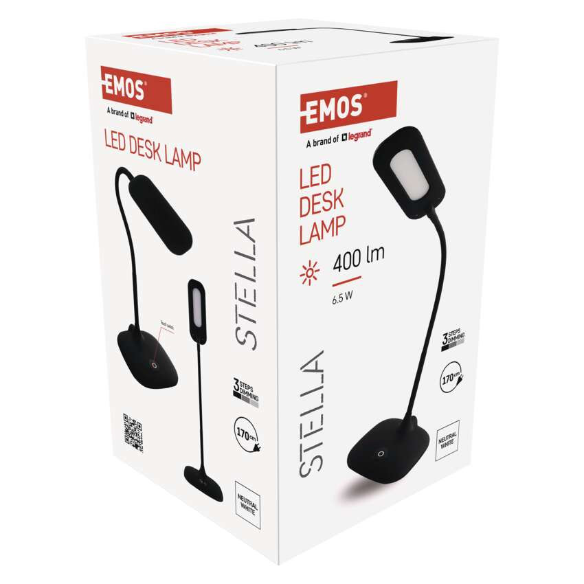 EMOS Z7602B, Stella LED asztali lámpa, fekete – 9. kép