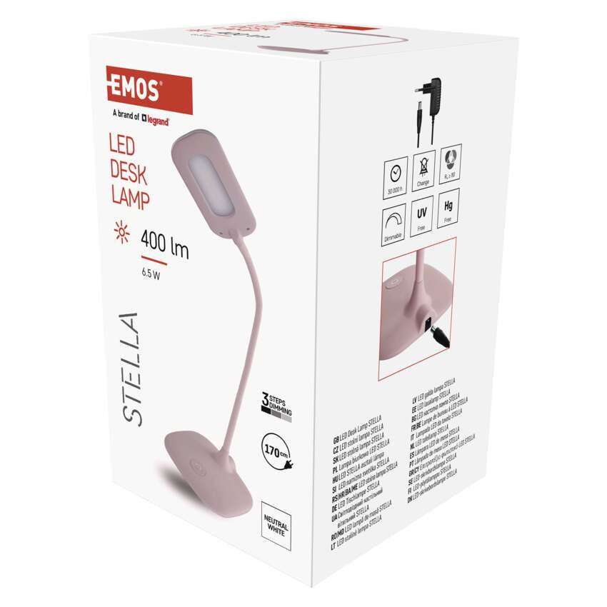 EMOS Z7602P, Stella LED asztali lámpa, rózsaszín – 3. kép