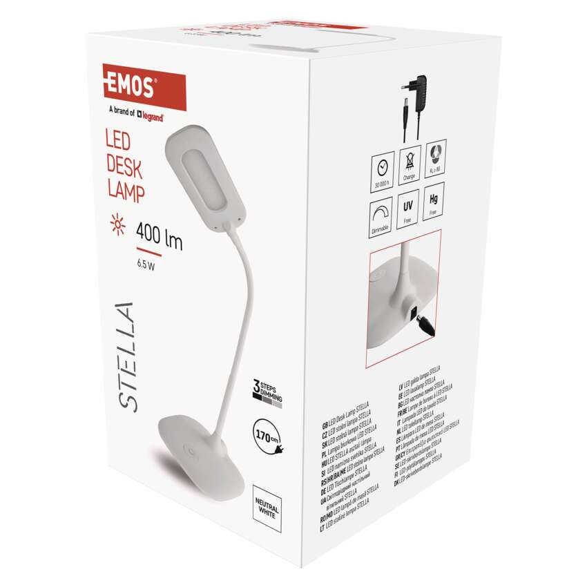 EMOS Z7602W, Stella LED asztali lámpa, fehér – 3. kép
